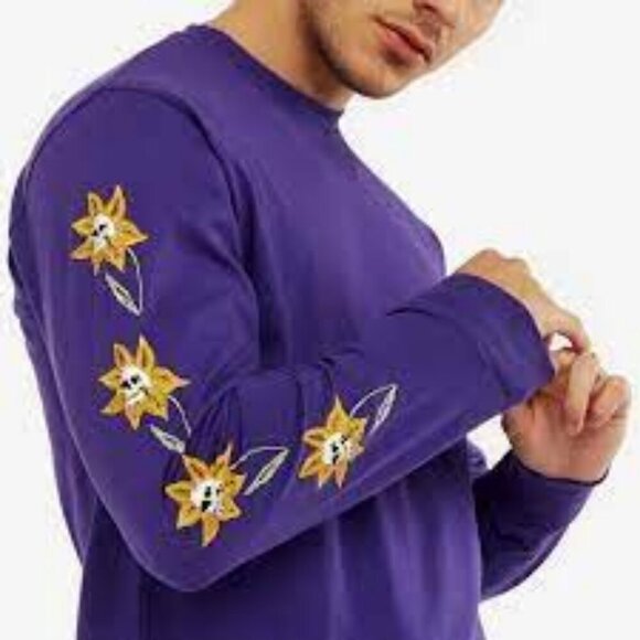 Vans The Skull Flower Off The Wall Long Sleeve Graphic T-Shirt Tee Yellow - Picture 2 of 9